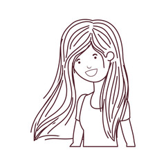 silhouette of young woman in white background