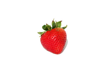 Close-Up Of Fresh Strawberry Over White Background