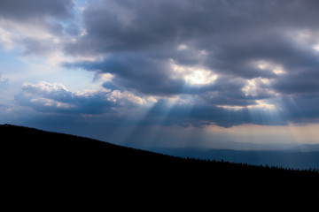beautiful sunrise in the mountains