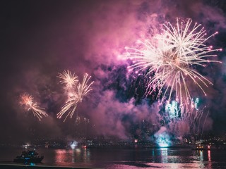 Fireworks over the Hudson River on July 4th