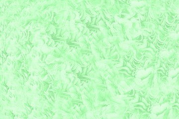 Trendy neo mint color with flowers pattern. Light abstract background