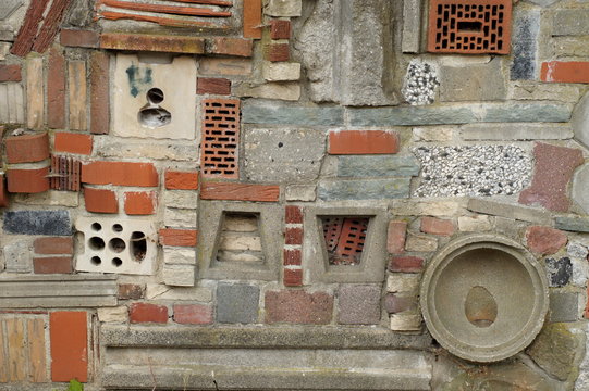 stein. gemischtes Mauerwerk als Hintergrund