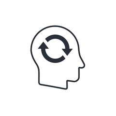 Renewal knowledge, information. Vector icon on white background.