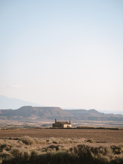 Lonely house in the middle of the desert