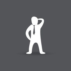 businessman salute icon illustration