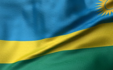 3D Illustration of Rwanda Flag