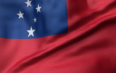 3D Illustration of Samoa Flag