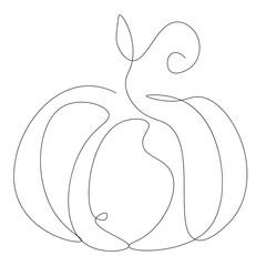 Pumpkin on white background line drawn, vector illustration	