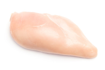 Raw chicken fillet isolated on white background.