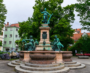 Der Lindaviabrunnen in Lindau am Bodensee