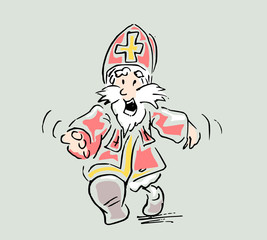 Dutch Sinterklaas - running cartoon character