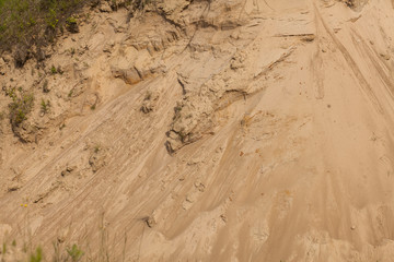 Close up texture of sand in sand quarry