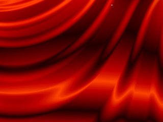a close look at the folds of the red curtains. 3D rendering. 3D illustration.