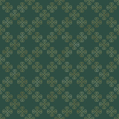 Gold Celtic Knot Seamless Pattern - Beautiful gold Celtic knot design on green background