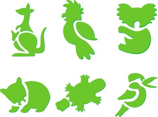 animal stencil green art set