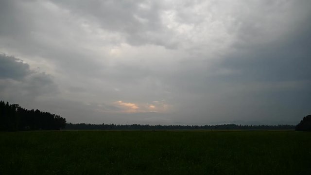Time lapse of evening cloudy sky
