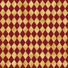 Red and Gold Seamless Pattern - Diamond argyle repeating pattern design