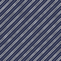 Blue and Silver Seamless Pattern - Diagonal stripes repeating pattern design