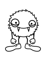 süß kleiner vampir niedlich ball haarig wuschel kugel rund monster gesicht böse lustig augen mund scharfe zähne horror halloween gruselig comic cartoon clipart