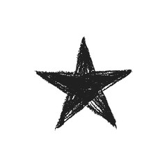 Star icon doodle. Hand drawn sketch. Grunge handmade illustration.