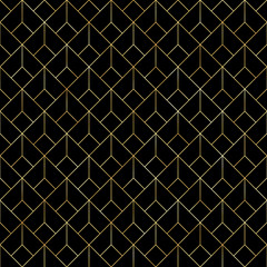 Fototapeta premium Art Deco Seamless Pattern - Repeating metallic pattern design with art deco motif