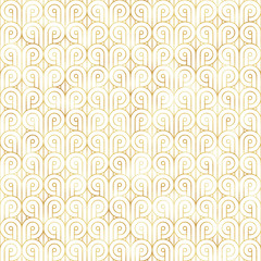 Art Deco Seamless Pattern - Repeating metallic pattern design with art deco motif