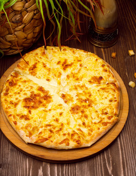 Georgian cheese khachapuri imeruli. 