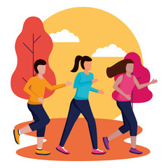 people running activity