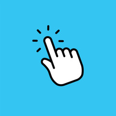 Hand clicking icon. Vector pointer finger click.