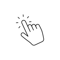 Hand clicking icon. Vector pointer finger click.