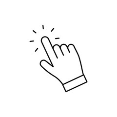 Hand clicking icon. Vector pointer finger click.