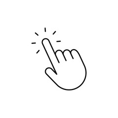 Hand clicking icon. Vector pointer finger click.