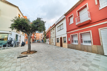 DENIA, SPAIN - JUNE 13, 2019: Old town of Denia with beautiful square