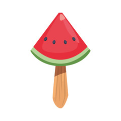 sweet cold popsicle watermelon on white background