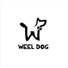 the concept of the dog logo that forms the initials W
