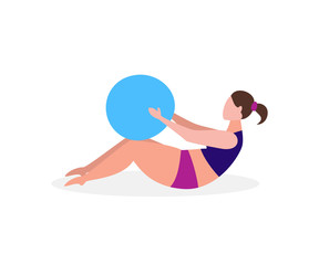 Woman with gymnastic ball.