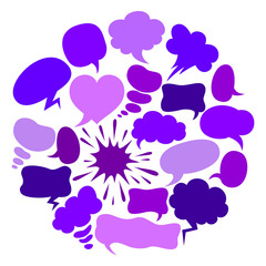Cartoon set of speach bubbles.
