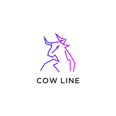 cow logo line concept