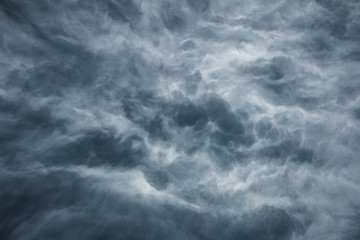 Naklejka na ściany i meble Storm Clouds In Sky Background, Dark Storm Cloud Weather 