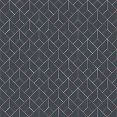 Art Deco Seamless Pattern - Repeating metallic pattern design with art deco motif