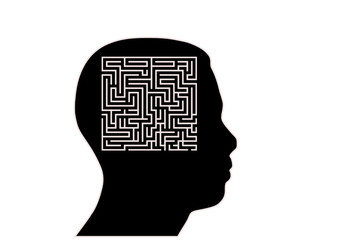 Labyrinth human head. Vector Illustration