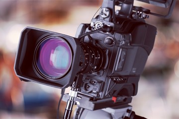 Close-up of a Television Camera lens