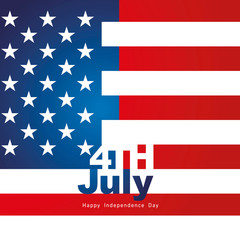 4th July USA flag greeting card banner