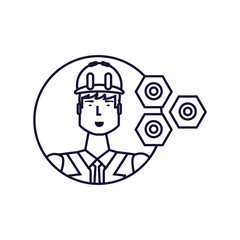 Isolated avatar of professional worker design