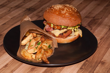 The fresh tasty burger. BBQ