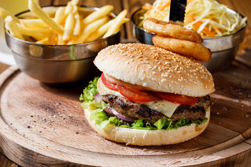 hamburger on white background