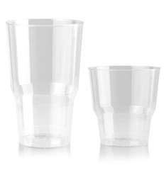 The Plastic cup disposable glass isolated on white background