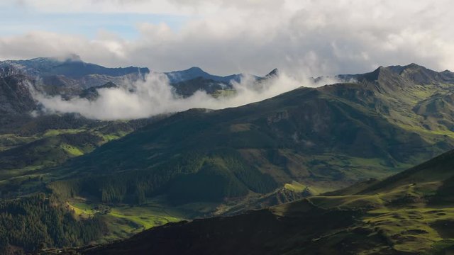 High mountain clouds timelapse in the Andes