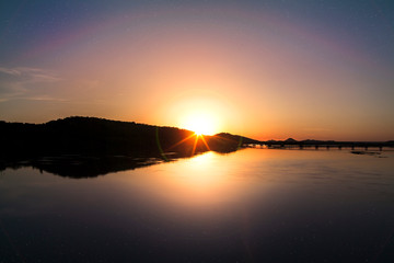 Sunset W Stars on the Arkansas River