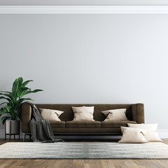 Modern Interior Living Room Wall Background Mockup